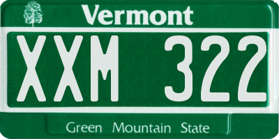 VT license plate XXM322