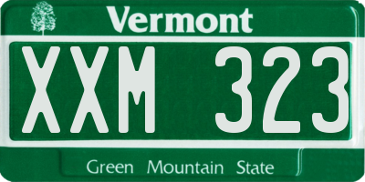 VT license plate XXM323