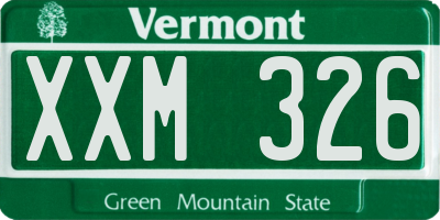 VT license plate XXM326