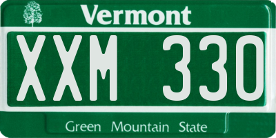 VT license plate XXM330