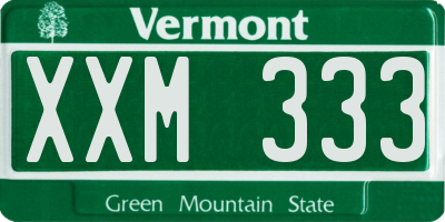 VT license plate XXM333