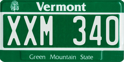 VT license plate XXM340