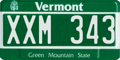 VT license plate XXM343