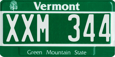 VT license plate XXM344