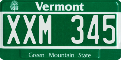 VT license plate XXM345