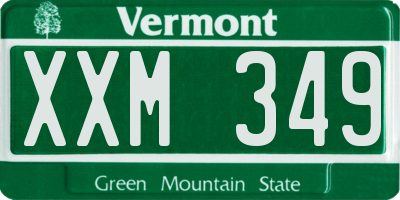VT license plate XXM349