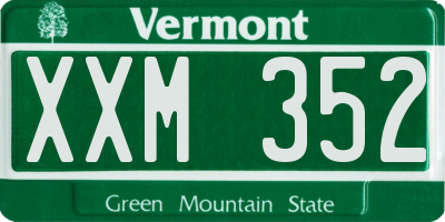 VT license plate XXM352