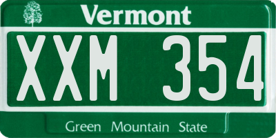 VT license plate XXM354