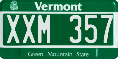 VT license plate XXM357
