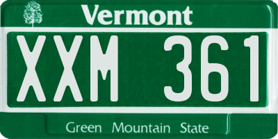 VT license plate XXM361