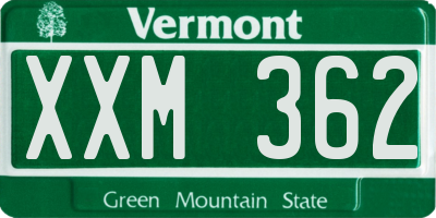 VT license plate XXM362