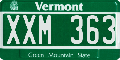 VT license plate XXM363