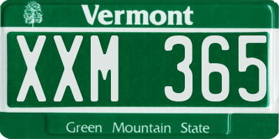 VT license plate XXM365