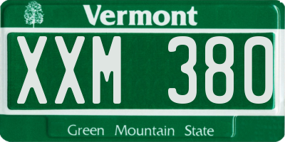 VT license plate XXM380