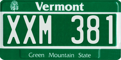 VT license plate XXM381