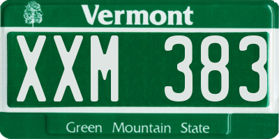 VT license plate XXM383