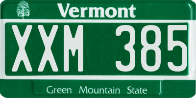 VT license plate XXM385