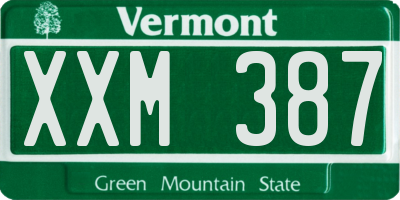 VT license plate XXM387