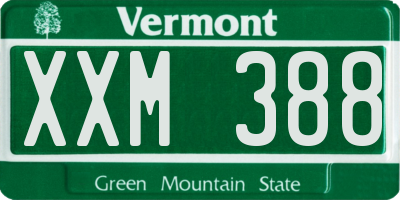 VT license plate XXM388