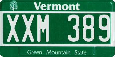 VT license plate XXM389