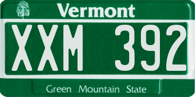 VT license plate XXM392