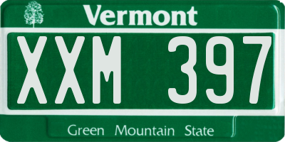 VT license plate XXM397