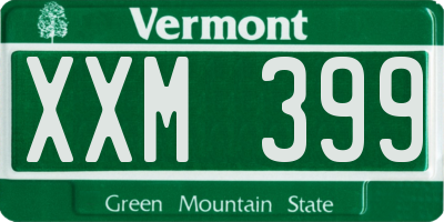VT license plate XXM399