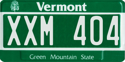 VT license plate XXM404