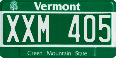 VT license plate XXM405