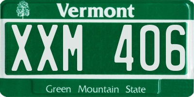 VT license plate XXM406