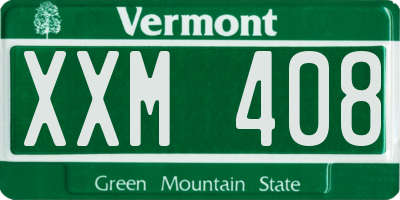 VT license plate XXM408