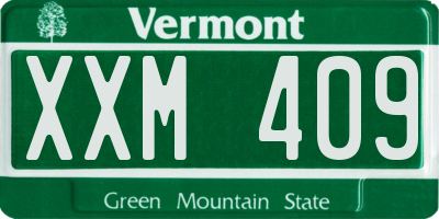 VT license plate XXM409