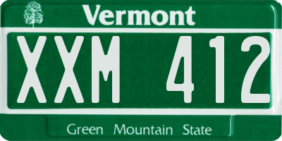 VT license plate XXM412