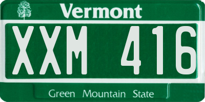 VT license plate XXM416
