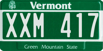 VT license plate XXM417