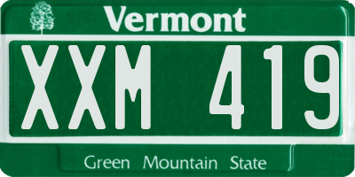 VT license plate XXM419