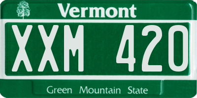 VT license plate XXM420