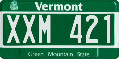 VT license plate XXM421