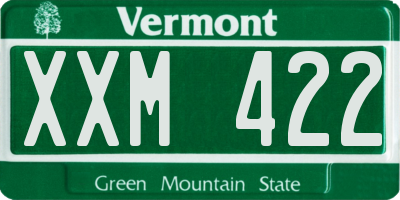 VT license plate XXM422