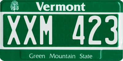 VT license plate XXM423