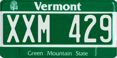 VT license plate XXM429
