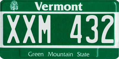 VT license plate XXM432