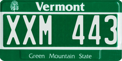 VT license plate XXM443