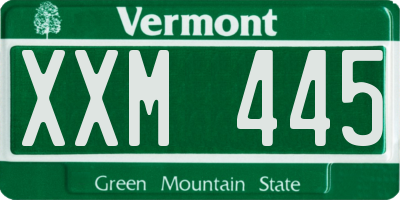 VT license plate XXM445