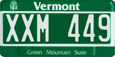 VT license plate XXM449