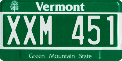 VT license plate XXM451