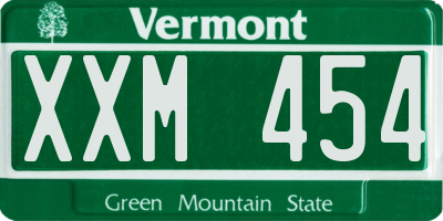 VT license plate XXM454