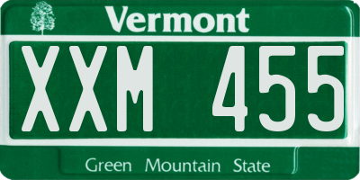 VT license plate XXM455