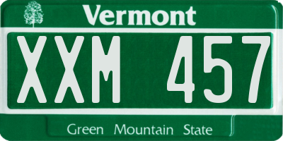 VT license plate XXM457