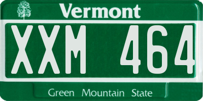 VT license plate XXM464